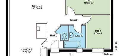 Programme terrain + maison à Mehun-sur-Yèvre en Cher (18) de 89 m² à vendre au prix de 177128€ - 3
