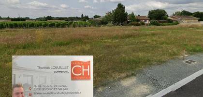 Terrain seul à Izon en Gironde (33) de 500 m² à vendre au prix de 110000€