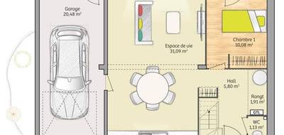 Programme terrain + maison à Genneville en Calvados (14) de 76 m² à vendre au prix de 195488€ - 4