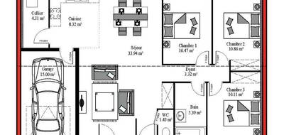 Programme terrain + maison à Soustons en Landes (40) de 88 m² à vendre au prix de 359900€ - 3