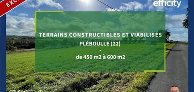 Terrain seul à Pléboulle en Côtes-d'Armor (22) de 542 m² à vendre au prix de 62601€ - 1