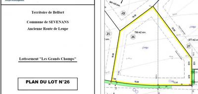 Terrain seul à Sevenans en Territoire de Belfort (90) de 706 m² à vendre au prix de 88500€ - 3