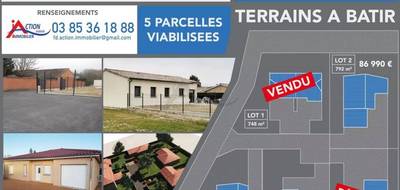 Terrain seul à Manziat en Ain (01) de 853 m² à vendre au prix de 98490€ - 2