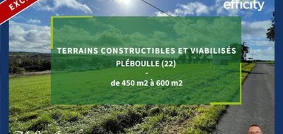 Terrain seul à Pléboulle en Côtes-d'Armor (22) de 486 m² à vendre au prix de 56133€