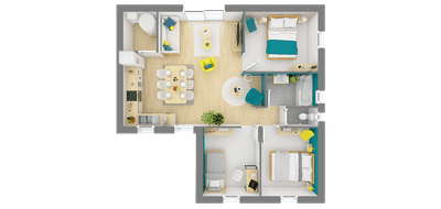 Programme terrain + maison à Huismes en Indre-et-Loire (37) de 89 m² à vendre au prix de 212037€ - 4