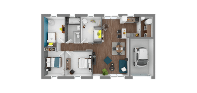 Programme terrain + maison à Bletterans en Jura (39) de 89 m² à vendre au prix de 159819€ - 4