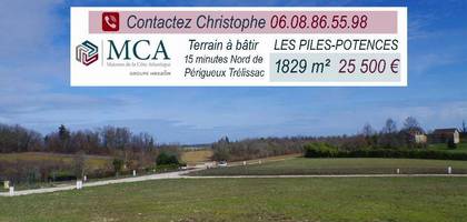 Terrain seul à Trélissac en Dordogne (24) de 1829 m² à vendre au prix de 25500€