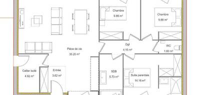 Programme terrain + maison à Saint-Venant en Pas-de-Calais (62) de 90 m² à vendre au prix de 205000€ - 4