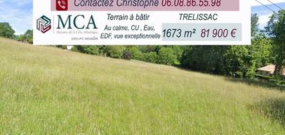 Terrain seul à Trélissac en Dordogne (24) de 1673 m² à vendre au prix de 81900€ - 2
