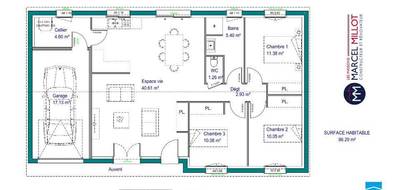 Programme terrain + maison à Feytiat en Haute-Vienne (87) de 86 m² à vendre au prix de 254100€ - 3