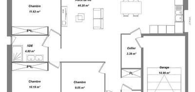 Programme terrain + maison à Neuillé-Pont-Pierre en Indre-et-Loire (37) de 80 m² à vendre au prix de 213600€ - 1