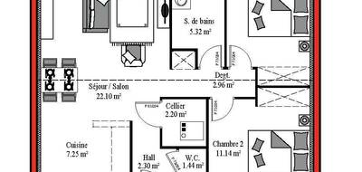 Programme terrain + maison à Haut-Mauco en Landes (40) de 90 m² à vendre au prix de 196400€ - 3