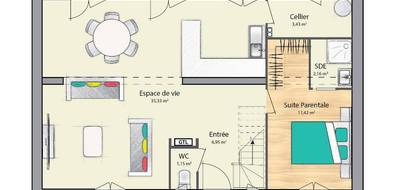 Programme terrain + maison à Le Mérévillois en Essonne (91) de 80 m² à vendre au prix de 264359€ - 4