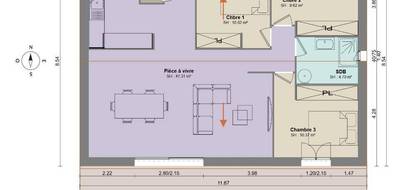 Programme terrain + maison à Montauroux en Var (83) de 80 m² à vendre au prix de 390000€ - 3