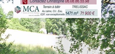 Terrain seul à Trélissac en Dordogne (24) de 1471 m² à vendre au prix de 71900€ - 2
