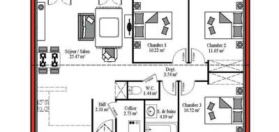 Programme terrain + maison à Haut-Mauco en Landes (40) de 90 m² à vendre au prix de 196400€ - 4