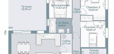 Programme terrain + maison à Mons en Haute-Garonne (31) de 110 m² à vendre au prix de 442110€ - 4