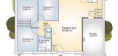 Programme terrain + maison à Prades-le-Lez en Hérault (34) de 73 m² à vendre au prix de 376300€ - 4