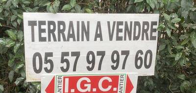 Terrain seul à Bellebat en Gironde (33) de 515 m² à vendre au prix de 59000€ - 2