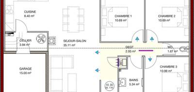 Programme terrain + maison à Saint-Pierre-du-Mont en Landes (40) de 103 m² à vendre au prix de 277000€ - 1