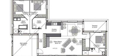 Programme terrain + maison à Cartelègue en Gironde (33) de 100 m² à vendre au prix de 251000€ - 2