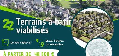 Terrain seul à Lasseube en Pyrénées-Atlantiques (64) de 801 m² à vendre au prix de 48500€ - 1