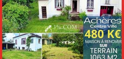 Terrain seul à Achères en Yvelines (78) de 1063 m² à vendre au prix de 480000€ - 1