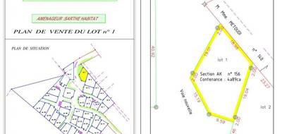 Terrain seul à Fillé en Sarthe (72) de 489 m² à vendre au prix de 51500€ - 1