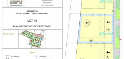 Terrain seul à Ledringhem en Nord (59) de 420 m² à vendre au prix de 64500€ - 2