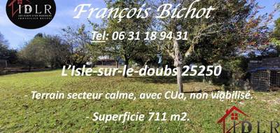 Terrain seul à L'Isle-sur-le-Doubs en Doubs (25) de 711 m² à vendre au prix de 28000€ - 1