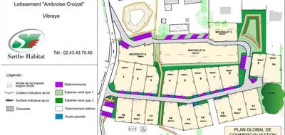 Terrain seul à Vibraye en Sarthe (72) de 600 m² à vendre au prix de 24000€ - 1