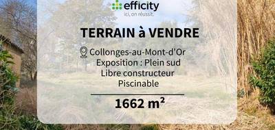 Terrain seul à Collonges-au-Mont-d'Or en Rhône (69) de 1662 m² à vendre au prix de 395000€ - 1