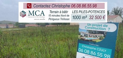 Terrain seul à Antonne-et-Trigonant en Dordogne (24) de 1000 m² à vendre au prix de 32500€