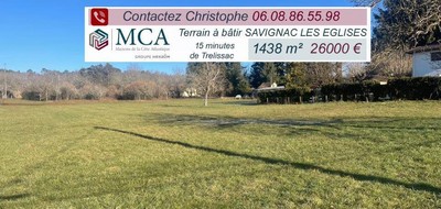 Terrain seul à Trélissac en Dordogne (24) de 1438 m² à vendre au prix de 26000€