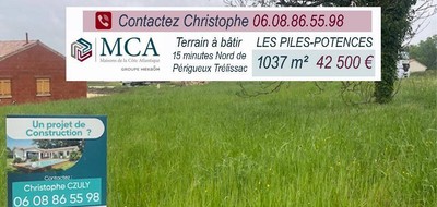 Terrain seul à Antonne-et-Trigonant en Dordogne (24) de 1037 m² à vendre au prix de 42500€