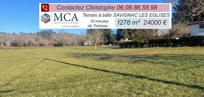 Terrain seul à Trélissac en Dordogne (24) de 1276 m² à vendre au prix de 24000€