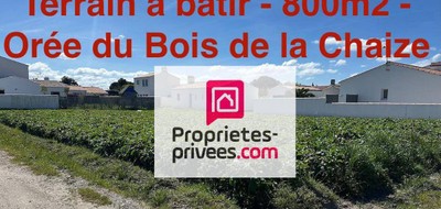 Terrain seul à Noirmoutier-en-l'Île en Vendée (85) de 800 m² à vendre au prix de 621000€
