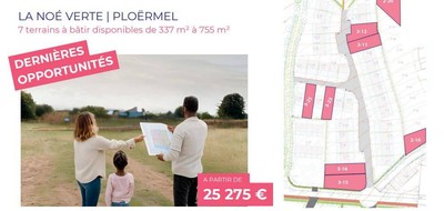 Terrain seul à Ploërmel en Morbihan (56) de 421 m² à vendre au prix de 37890€