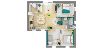 Programme terrain + maison à Lignières-de-Touraine en Indre-et-Loire (37) de 89 m² à vendre au prix de 240037€ - 4