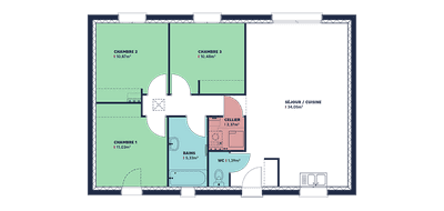 Programme terrain + maison à Bourges en Cher (18) de 79 m² à vendre au prix de 173100€ - 4