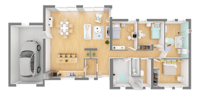 Programme terrain + maison à L'Houmeau en Charente-Maritime (17) de 110 m² à vendre au prix de 465601€ - 4