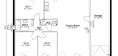 Programme terrain + maison à La Côte-Saint-André en Isère (38) de 85 m² à vendre au prix de 204000€ - 2