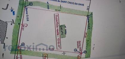 Terrain seul à Saint-Cricq-du-Gave en Landes (40) de 1018 m² à vendre au prix de 69500€ - 2