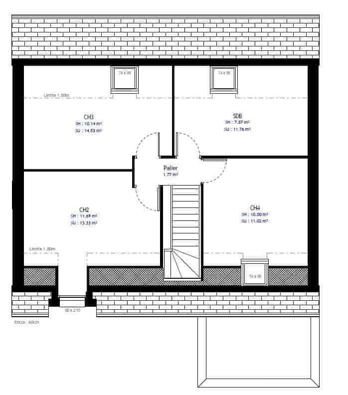 Maison a étage de 4 chambres par LesMaisons