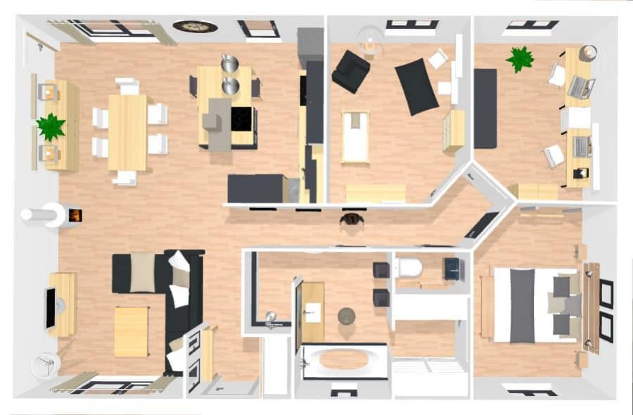 plan de maison 3 chambres kozikaza