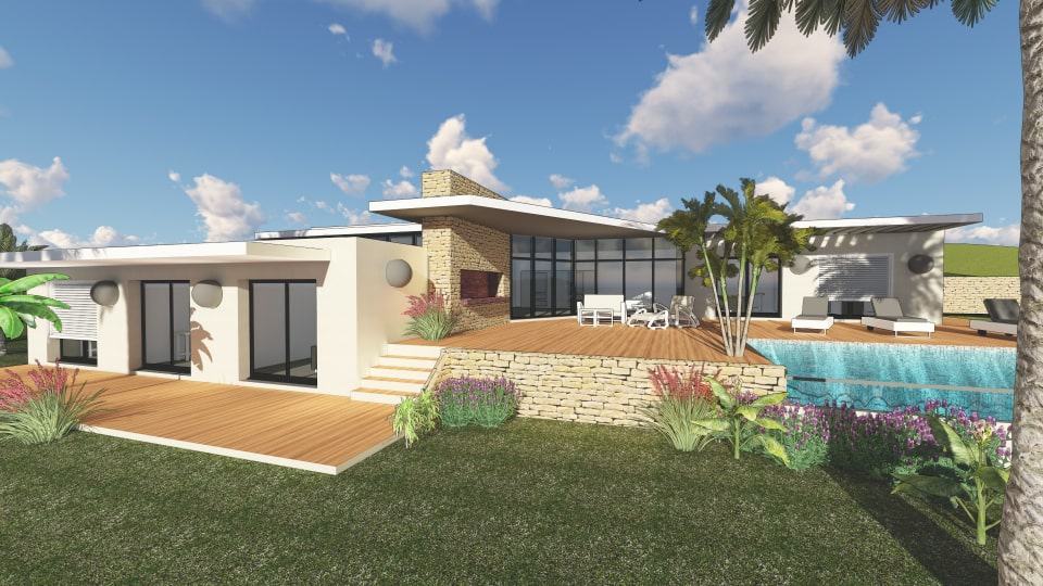 maison toit plat sud villa création