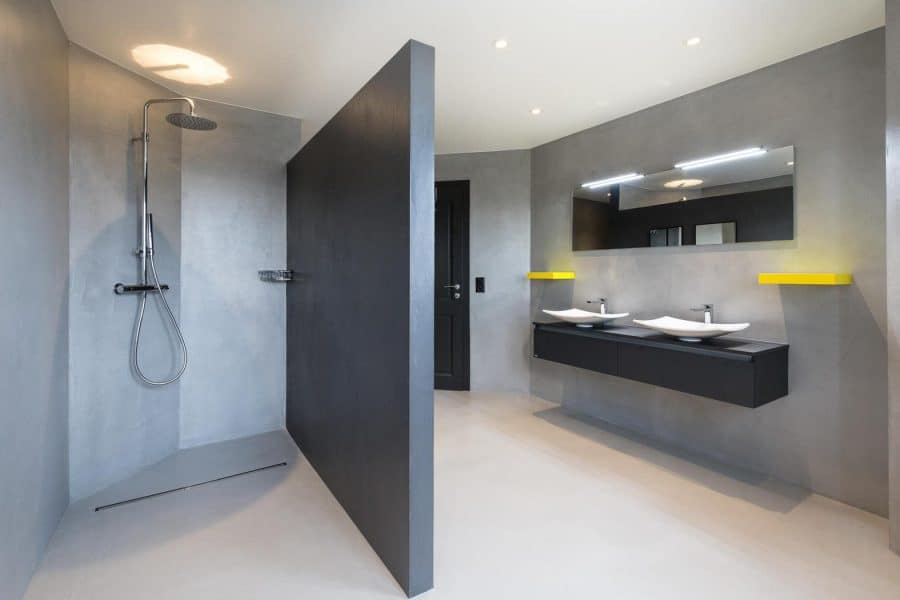 salle de bain en béton ciré