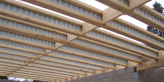toit en poutres ipn bois