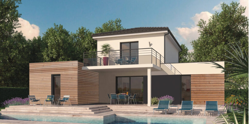 maison contemporaine avec piscine dans les landes, par Maisons MCA