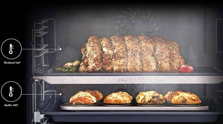 four à air pulsé chaleur tournante double cavité Samsung